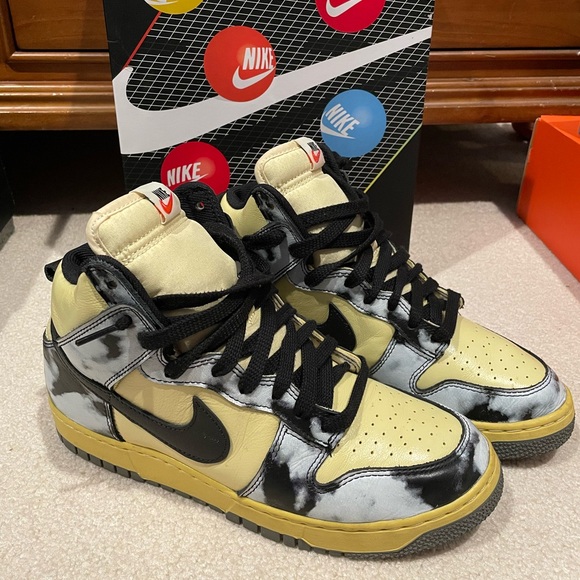 Size 9.5 - Nike Dunk 1985 High Black Acid Wash - Picture 2 of 7